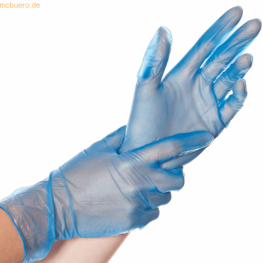 10 x HygoStar Vinyl-Handschuh Ideal puderfrei XL 24cm blau VE=100 Stüc
