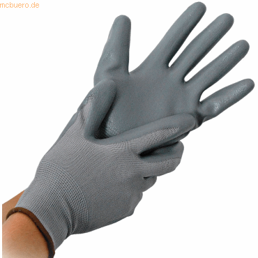 10 x HygoStar Nylon-Feinstrick-Handschuh Craft L/9 grau VE=12 Paar