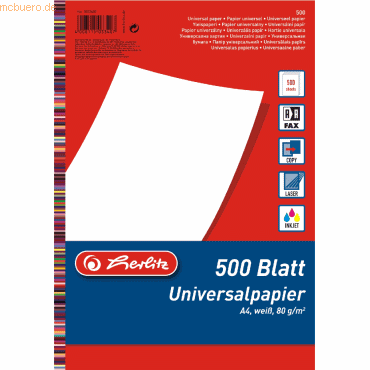 Herlitz Kopierpapier A4 80g/qm weiß VE=500 Blatt