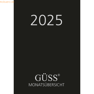 Güss Taschenkalender 9x15cm schwarz 2020