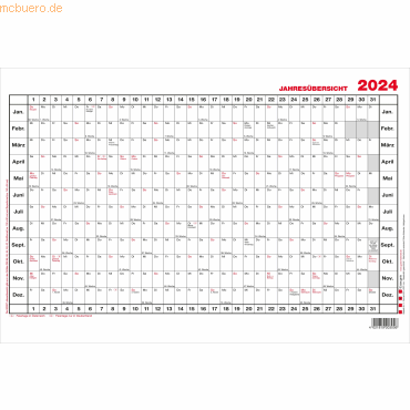 Güss Jahresübersicht A3 40x30cm 12 Monate Kalendarium 2020