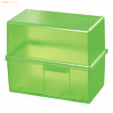 6 x Han Karteibox A8 quer inkl. 100 Karten und A-Z Register grn signa