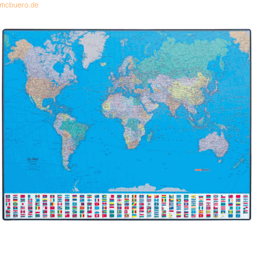 Hansa Schreibunterlage GeoPad Welt (englisch) 65x50cm