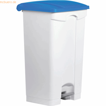 Helit Tretabfallbehlter 87l Kunststoff grau Deckel blau