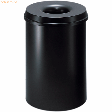 Helit Papierkorb Metall 15l mit Lschkopf schwarz