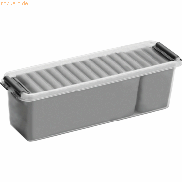 4 x Sunware Aufbewahrungsbox mit Deckel 1,3 Liter 84x90x270mm transpar
