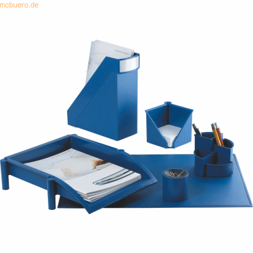 Helit Schreibtisch-Set linear 6 teilig blau