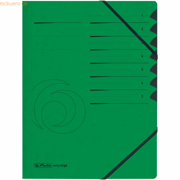 Herlitz Ordnungsmappe A4 Colorspan-Karton 7 Fcher grn
