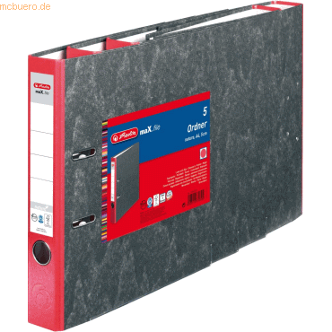Herlitz Ordner nature A4 5cm rot VE=5 Stck maX.file
