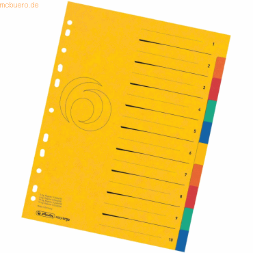 Herlitz Register A4 10-teilig Colorspan XXL