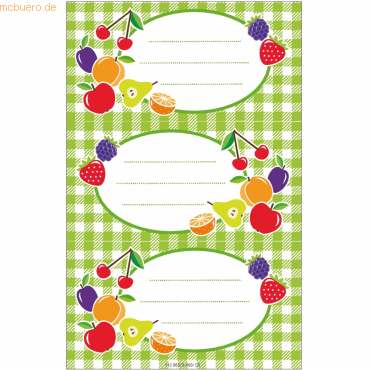 10 x Herlitz Einmachetiketten 2 Obstmotive VE=9 Etiketten