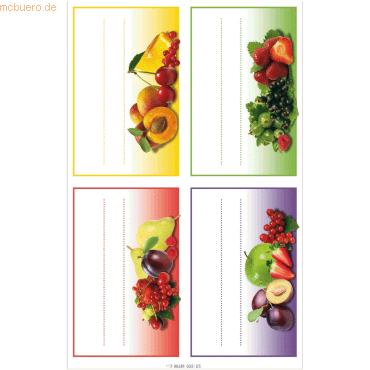 10 x Herlitz Einmachetiketten 3 Obstmotive VE=12 Etiketten