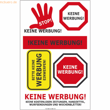 10 x Herlitz Etiketten Keine Werbung 1 VE=6 Etiketten