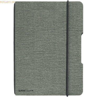 Herlitz Notizheft my.book flex Leinen A5 40 Blatt kariert grau/schwarz