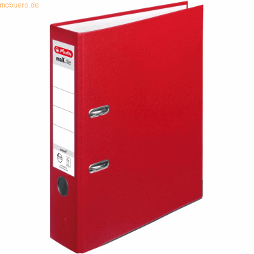 Herlitz Ordner protect Kunststoff (PP) A4 8cm rot VE=5 St�ck maX.file