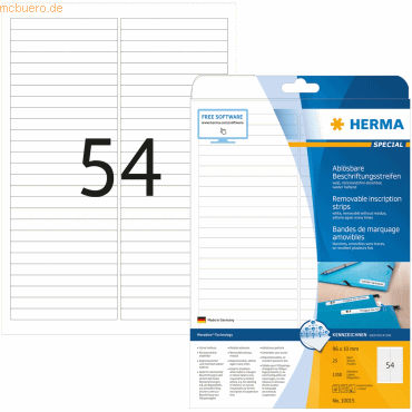 HERMA Beschriftungsstreifen 96x10 mm wei Movables/ablsbar Papier mat