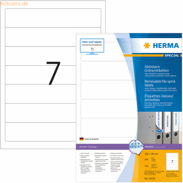 HERMA Ordneretiketten wei Movables/ablsbar 192x38mm Special A4 VE=70