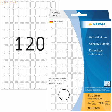 HERMA Vielzwecketikett 8x12mm Movables wei VE=3840 Etiketten