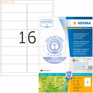 HERMA Etiketten 99,1x33,8mm naturwei RC A4 VE=100 Blatt