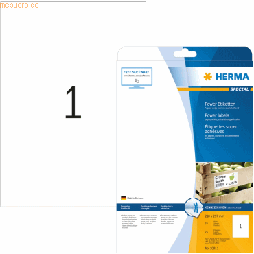 HERMA Etiketten 210x297mm Special A4 Power Etiketten 25 Stck