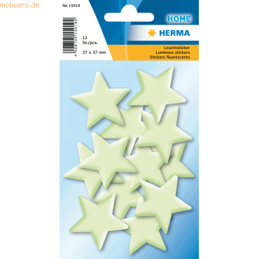 5 x HERMA Sticker Leuchtsticker Sterne Mini VE=12 Stück