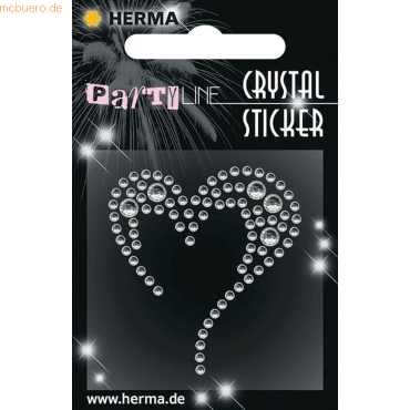 3 x HERMA Schmucketikett Crystal 1 Blatt Sticker Heart