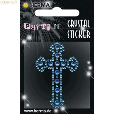 3 x HERMA Schmucketikett Crystal 1 Blatt Sticker Cross