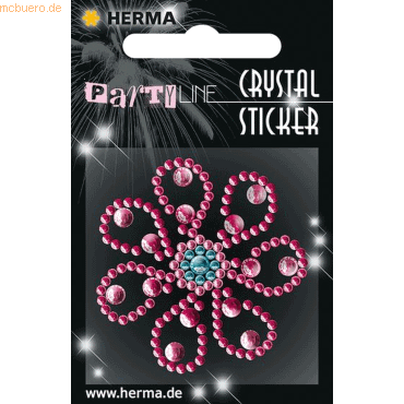 3 x HERMA Schmucketikett Crystal 1 Blatt Sticker Flower