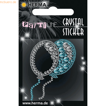 3 x HERMA Schmucketikett Crystal 1 Blatt Sticker Ballons