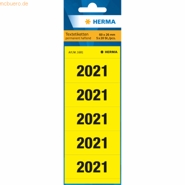 10 x HERMA Inhaltsschild 2021 60x26mm VE=100 Stück