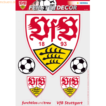 5 x HERMA Fensterdecor VfB Stuttgart 35 x 50 cm große Logos