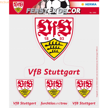 5 x HERMA Fensterdecor VfB Stuttgart 25 x 35 cm Logos