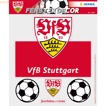 5 x HERMA Fensterdecor VfB Stuttgart 25 x 35 cm Brustring