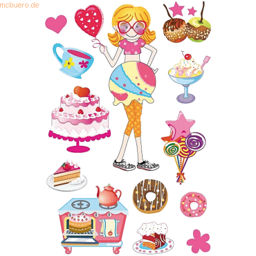 10 x HERMA Sticker Magic Kuchenparty Folie Glittery VE=1 Blatt