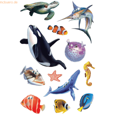 10 x HERMA Sticker Magic Meerestiere Jewel VE=1 Blatt