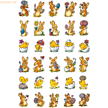 10 x HERMA Sticker Decor Kleine Hasen + Kken VE=3 Blatt