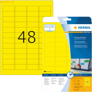 HERMA Etiketten 45,7x21,2mm Special gelb VE=960 Stück
