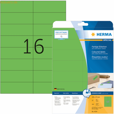Herma Etiketten 105x37 mm grün ablösbar Papier matt VE= 320 Stück