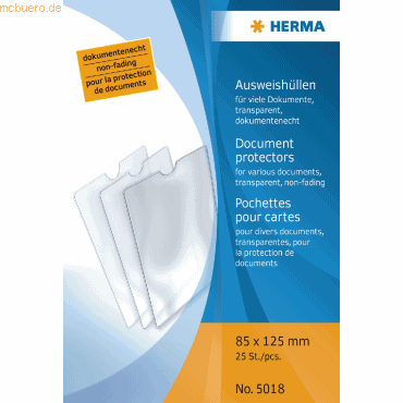 25 x HERMA Ausweishlle 85x125mm fr viele Dokumente