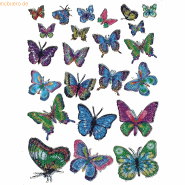 10 x HERMA Schmucketikett Magic Schmetterlinge VE=1 Blatt