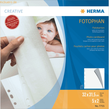 HERMA Fotokarton 320x315mm wei VE=5 Blatt