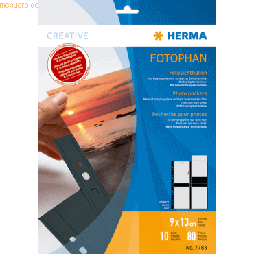 HERMA Fotophan-Sichthllen 9x13cm hoch schwarz VE=10 Hllen