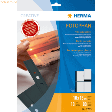 HERMA Fotophan-Sichthllen 10x15cm hoch schwarz VE=10 Hllen