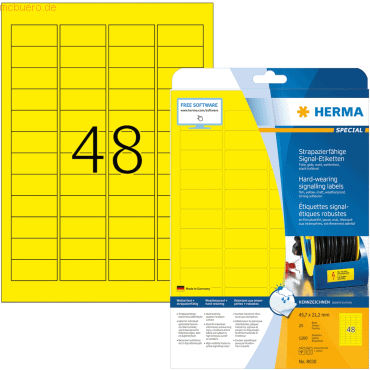 HERMA Signal-Etiketten 45,7x21,2 mm gelb stark haftend Folie matt wett
