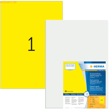 HERMA Signal-Schilder 420x297mm gelb stark haftend Folie A3 matt wette