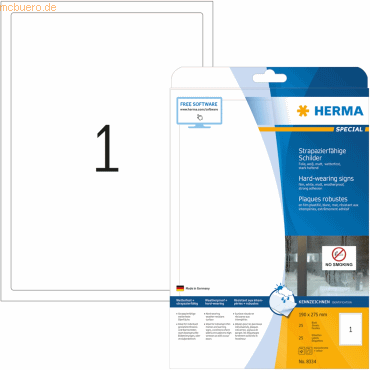 HERMA Schilder strapazierfhig Folie wei 190x275mm Special A4 LaserCo