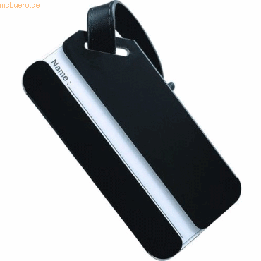 JSA Kofferanhnger mit Adressfeld 8x4,1x0,2cm schwarz