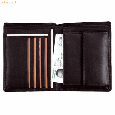 Alassio Kombibrse Hochformat RFID Document Safe 10x12,5cm Leder schwa