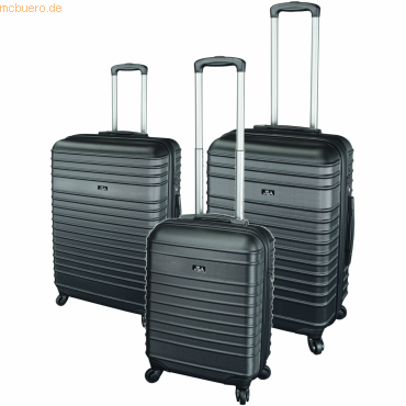 JSA Reisetrolley-Set 3-teilig ABS-Kunststoff 40/65/70 Liter schwarz