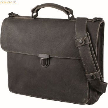 Pride&Soul Businesstasche Fatty 38x33x12cm Leder antik grau